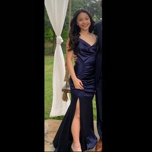 Satin blue formal dress in a size S from Windsor.